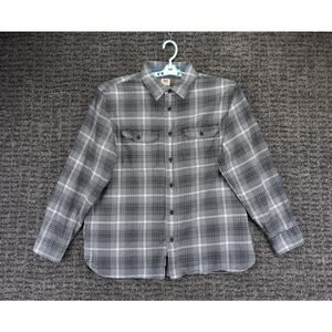 Levis Shirt Mens Large Black White Plaid Flannel Relaxed Fit Outdoor Cabincore